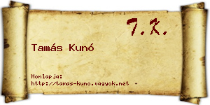 Tamás Kunó névjegykártya